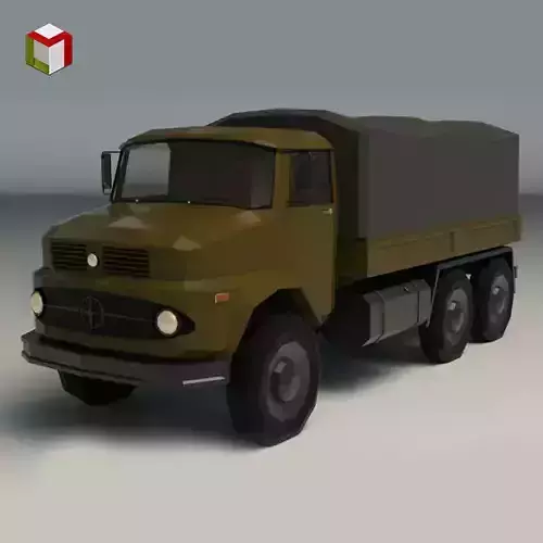 Low Poly Military Truck 03