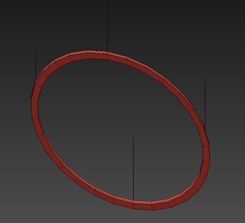 ECLIPSE circular pendant light in gold 3D model_3