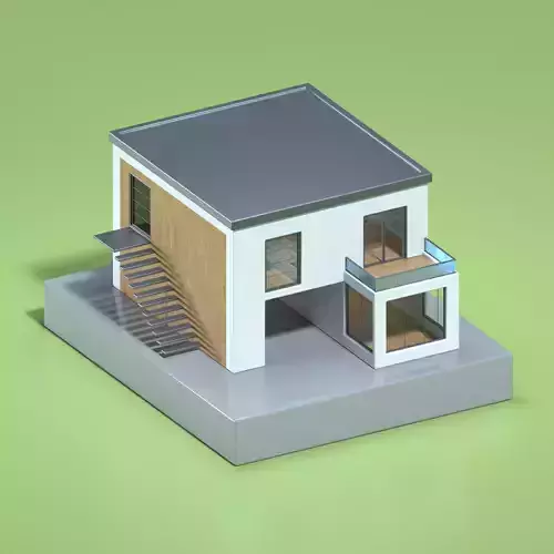 Low Poly House modern 3D model