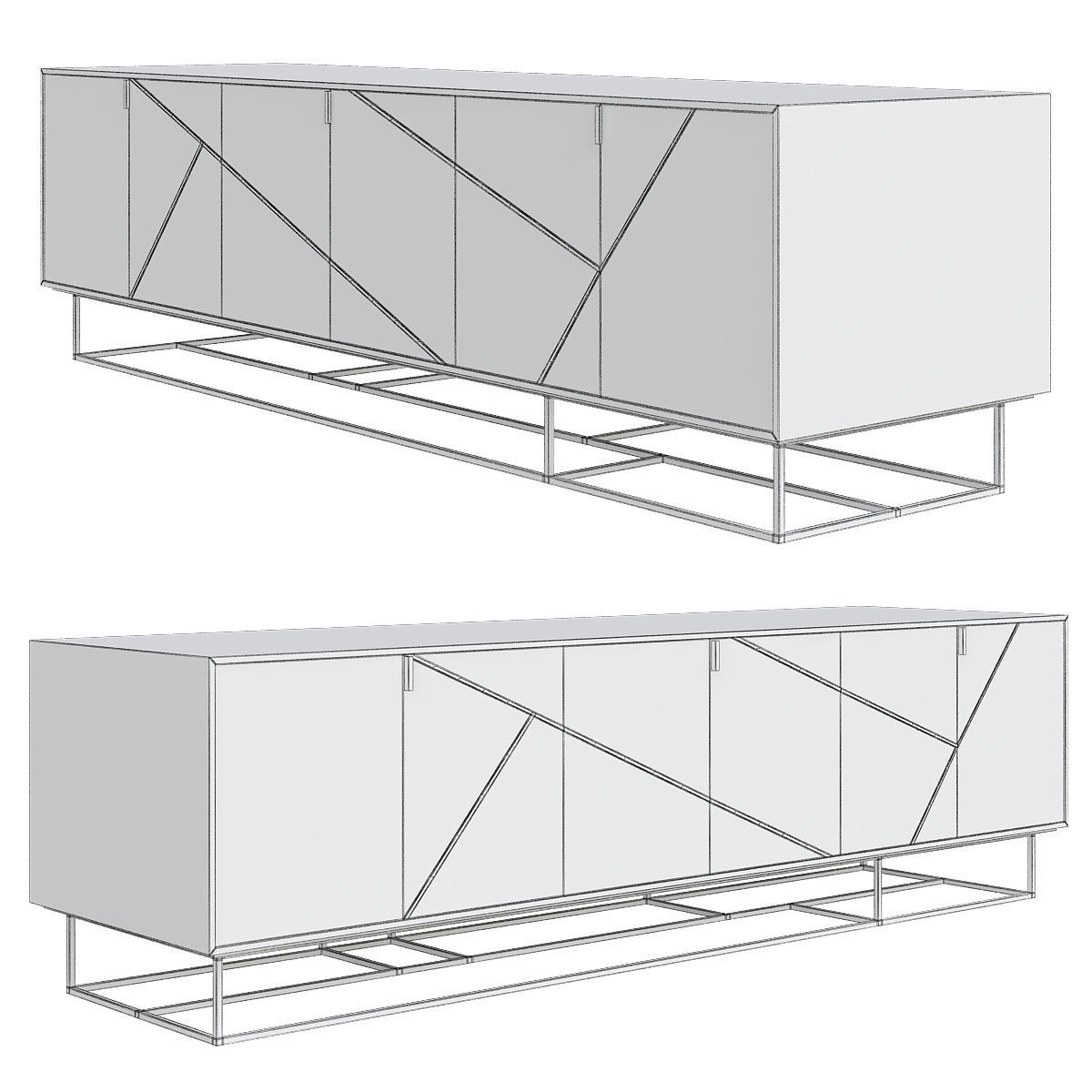 WIREFRAME Buffet By BAXTER 3d model Low-poly 3D model_1