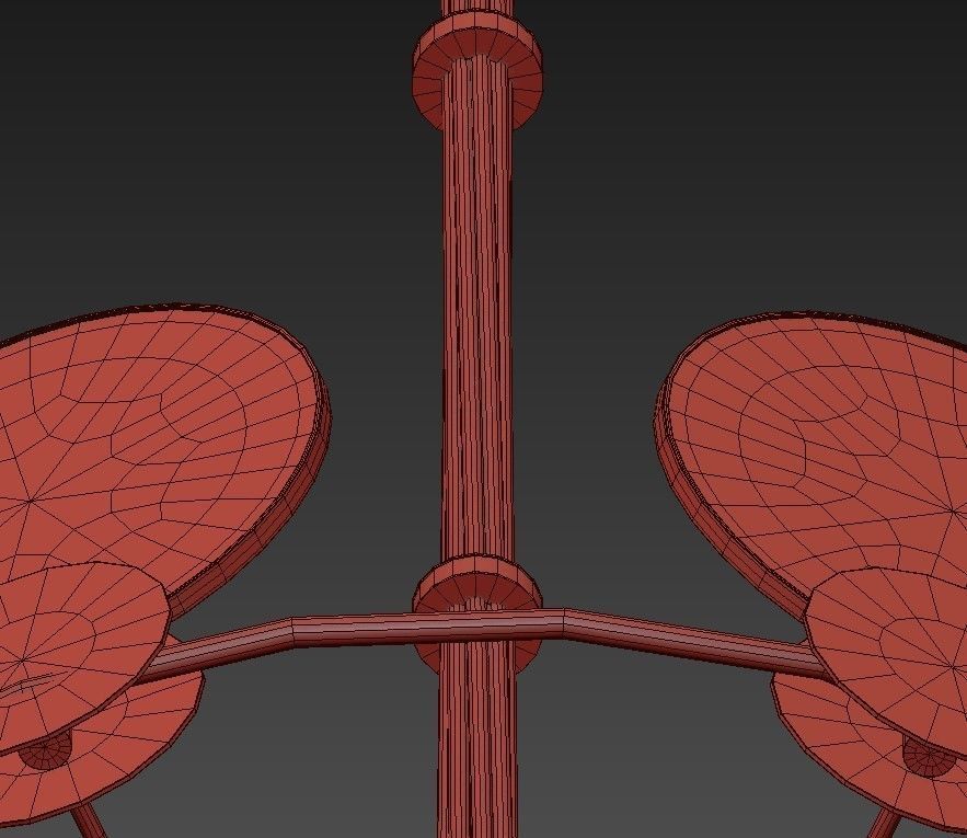 PETRA gold chandelier with two round circles hanging from it 3D model_5