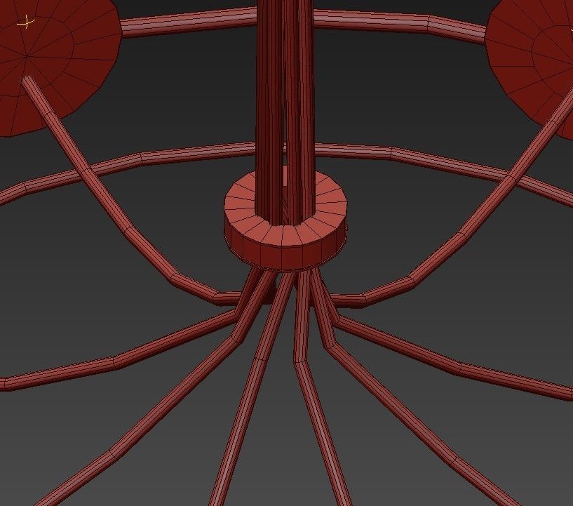 PETRA gold chandelier with two round circles hanging from it 3D model_7