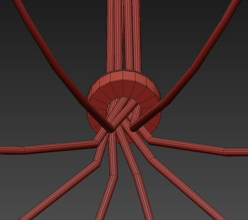 PETRA gold chandelier with two round circles hanging from it 3D model_6