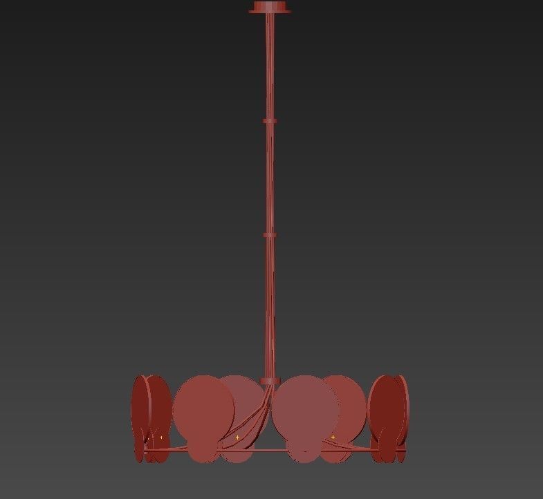 PETRA gold chandelier with two round circles hanging from it 3D model_1