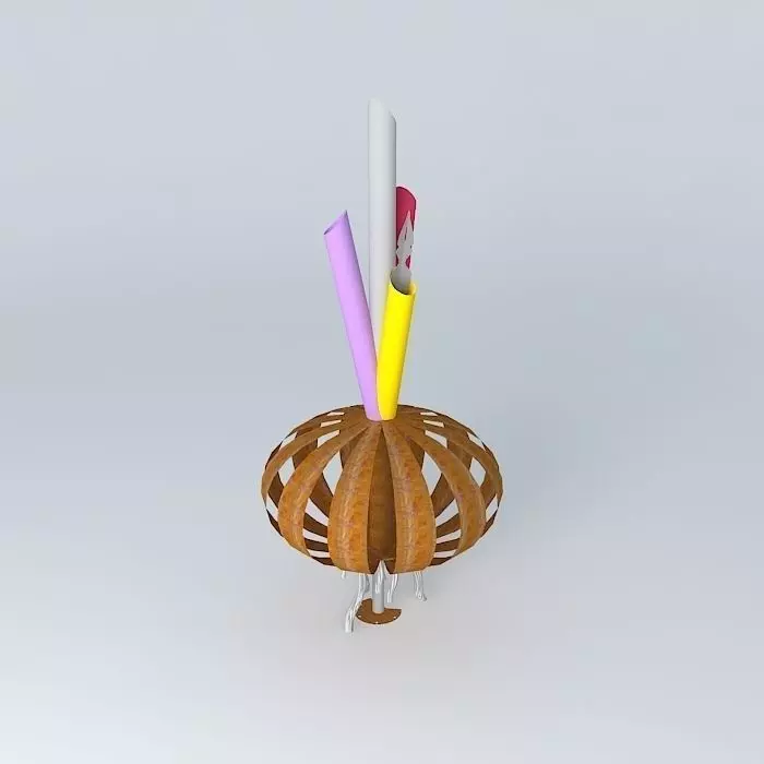 The onion wooden pencil holder pencils Free 3D model