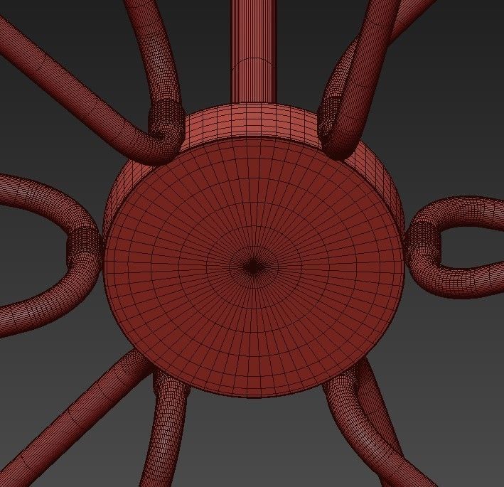 OLIMPO chandelier with eight lights and metal frame 3D model_4