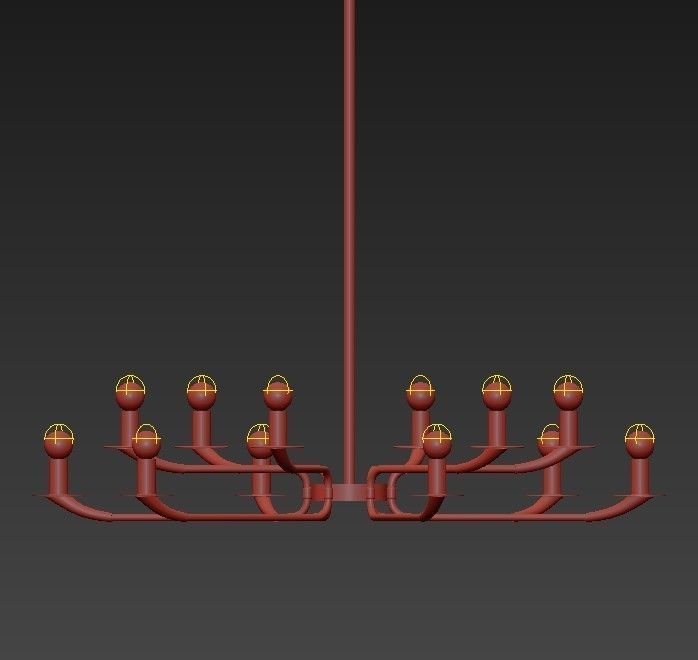 OLIMPO chandelier with eight lights and metal frame 3D model_1