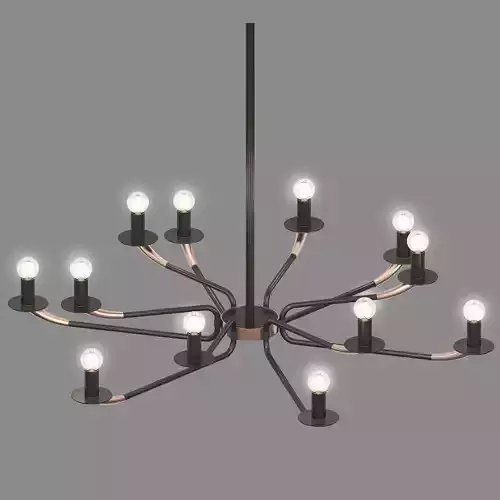 OLIMPO chandelier with eight lights and metal frame