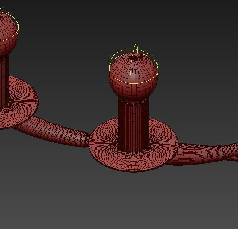 OLIMPO chandelier with eight lights and metal frame 3D model_7