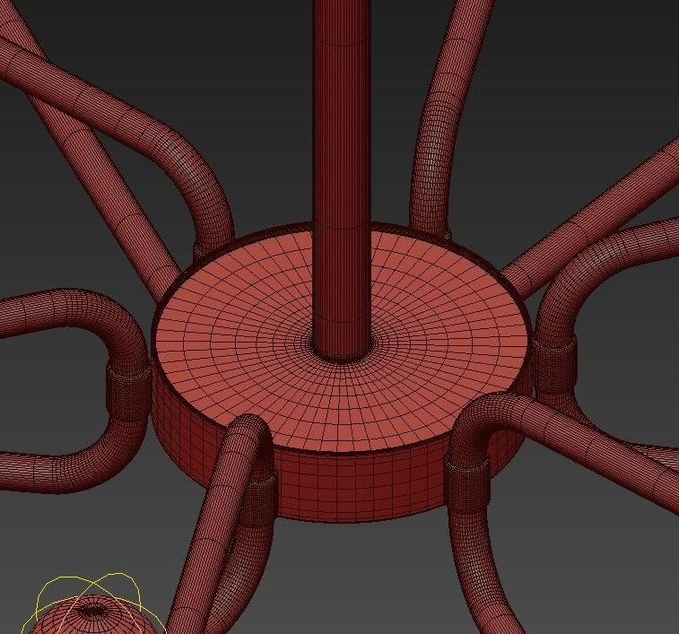 OLIMPO chandelier with eight lights and metal frame 3D model_6