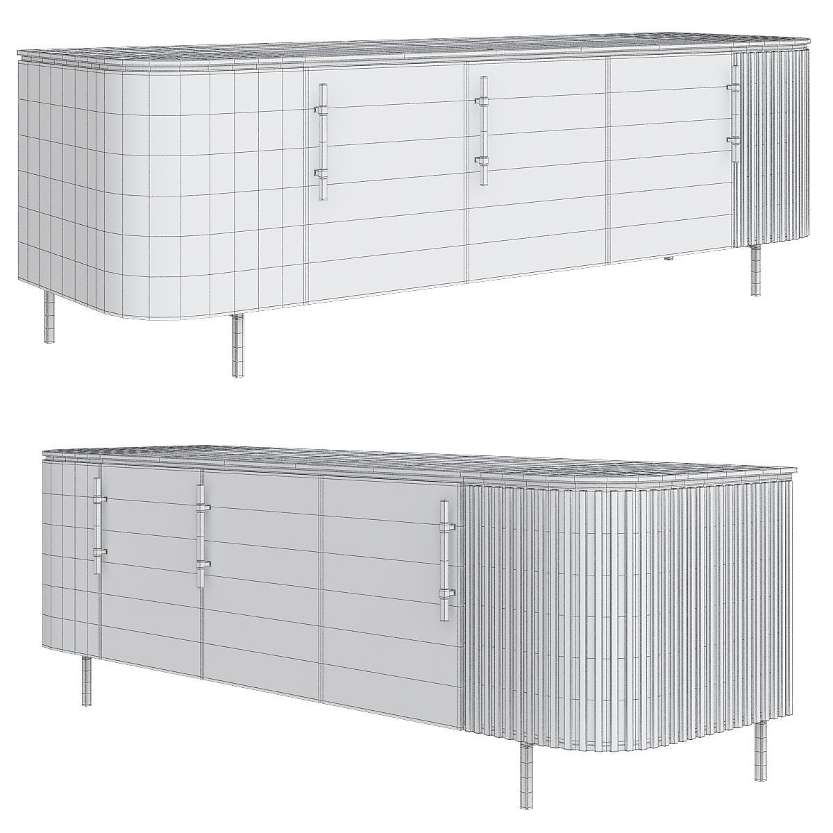 PLISSE Sideboard Plisse Collection By BAXTER 3d model Low-poly 3D model_1