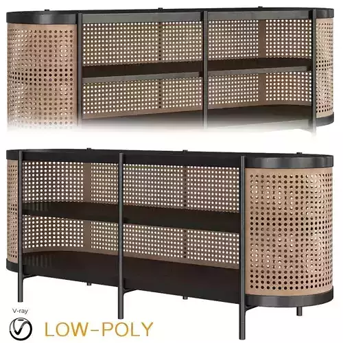 Cane Low Cabinet 3d model
