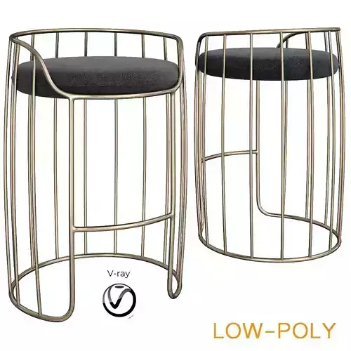 Tonella Stool Sancal Tonella Stool Sancal low poly 3d model Low-poly 3D model