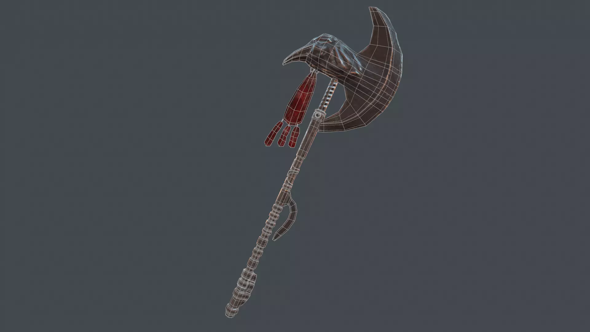 Axe Weapon for Games  Low-poly 3D model_0