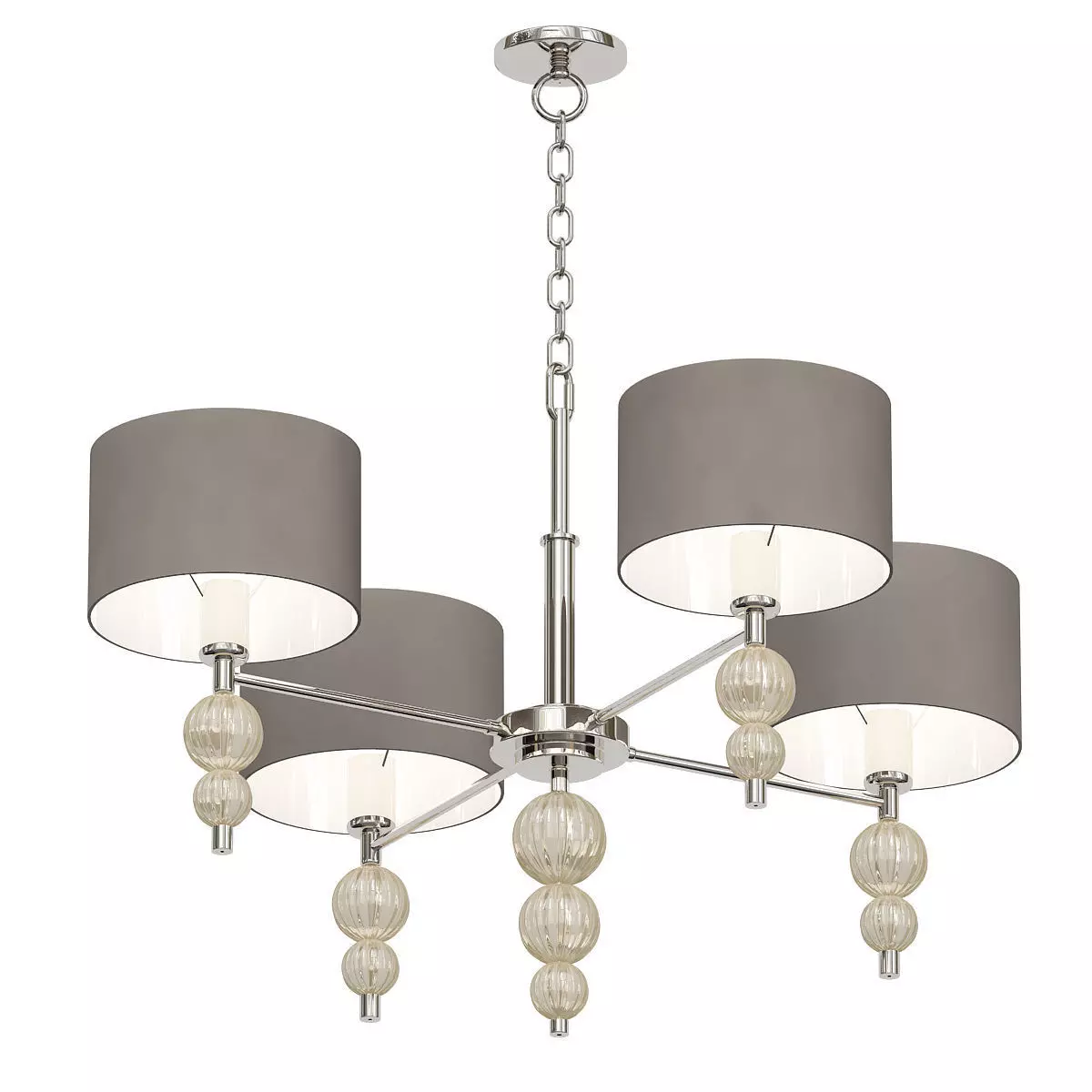 Alette light chrome chandelier with shades 3D model