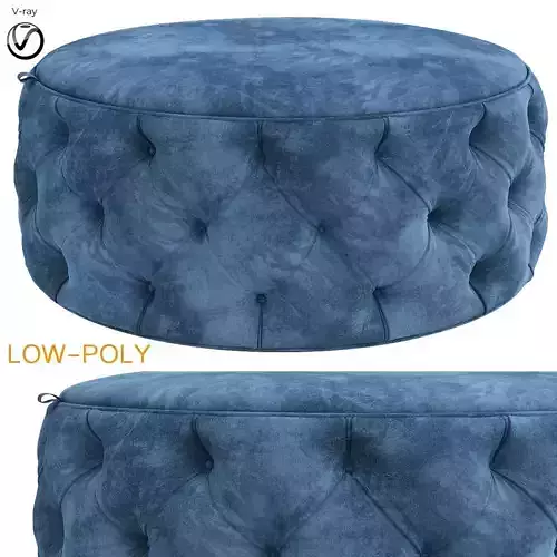Pouf redondo vintage capitone Derek en Betty Co 3d model
