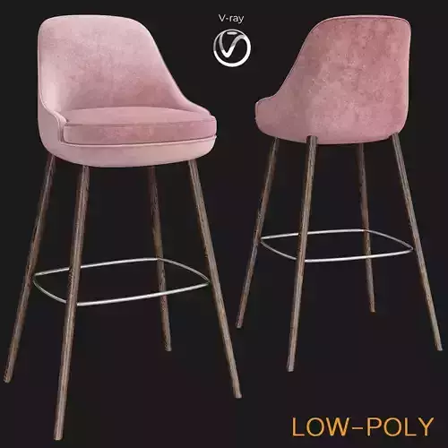 Bar stool by Walter Knoll 3d model Low-poly 3D model