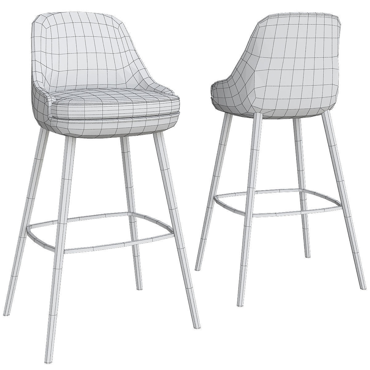 Bar stool by Walter Knoll 3d model Low-poly 3D model_1