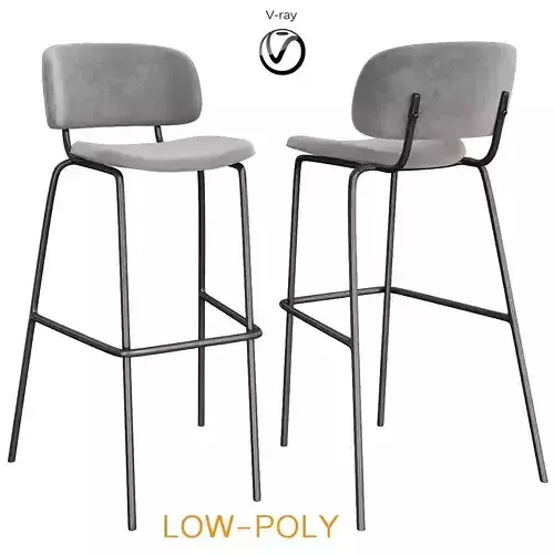 Bar stool Biarritz Bar Grey 3d model