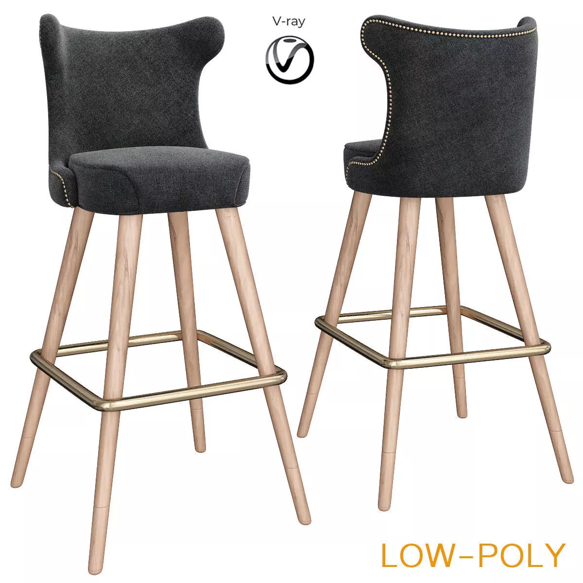 Chicago Bar Stool 3d model Low-poly 3D model