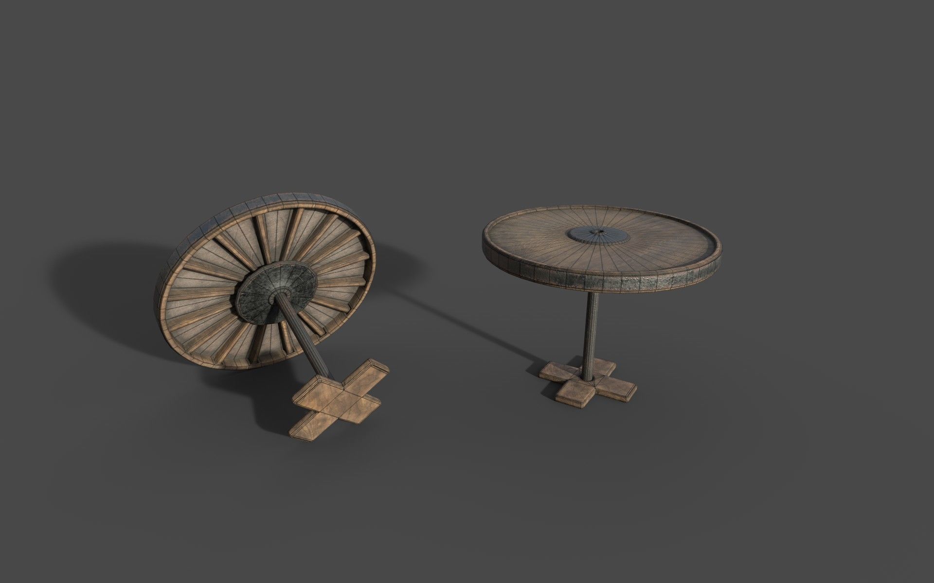 Wild West Basic Poker Table PBR Low-poly 3D model_4