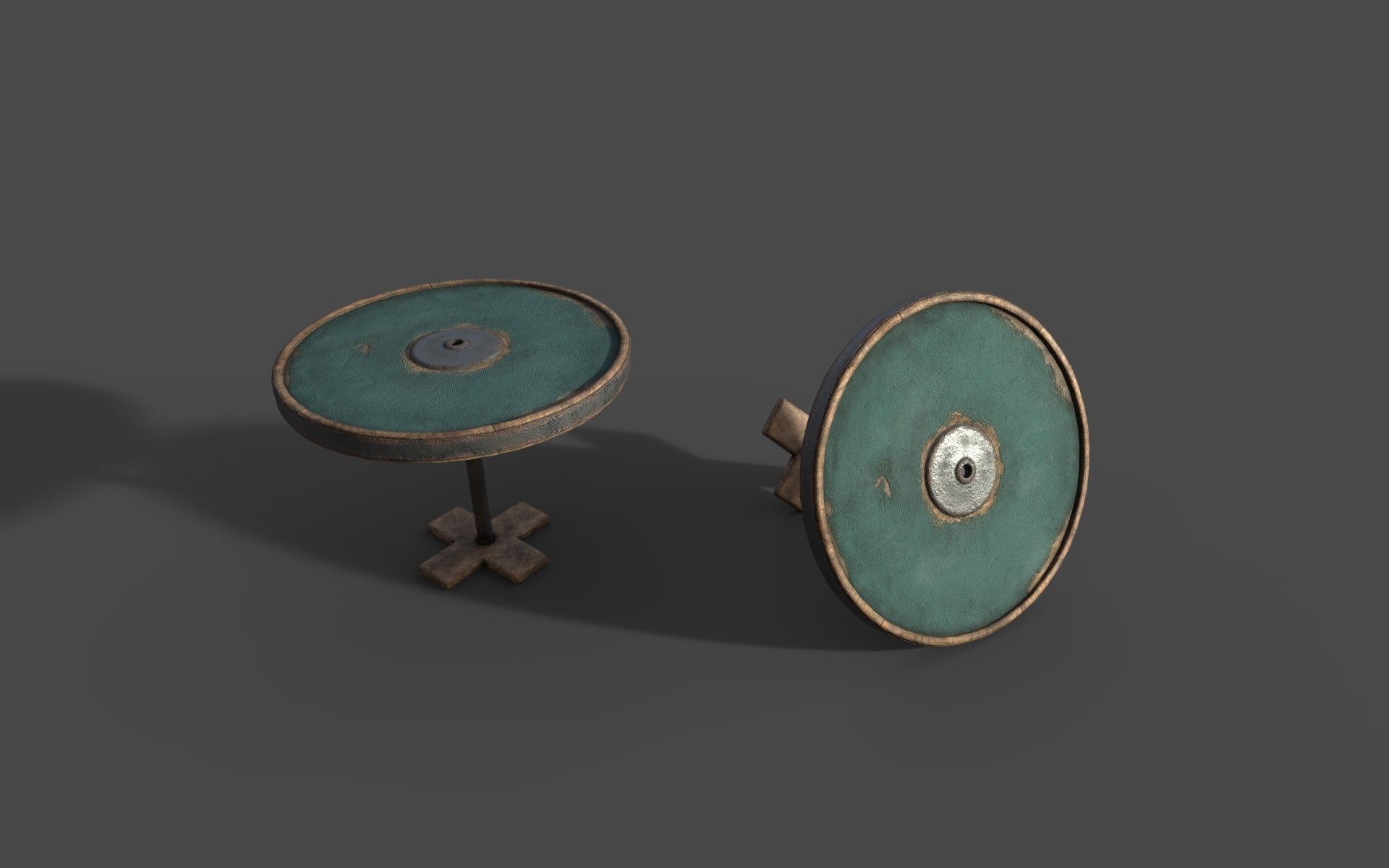 Wild West Basic Poker Table PBR Low-poly 3D model_2