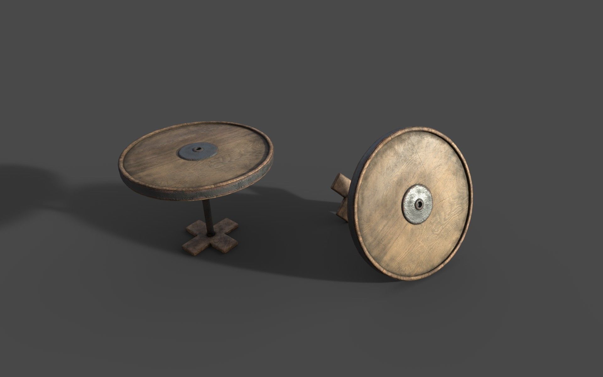 Wild West Basic Poker Table PBR Low-poly 3D model_1