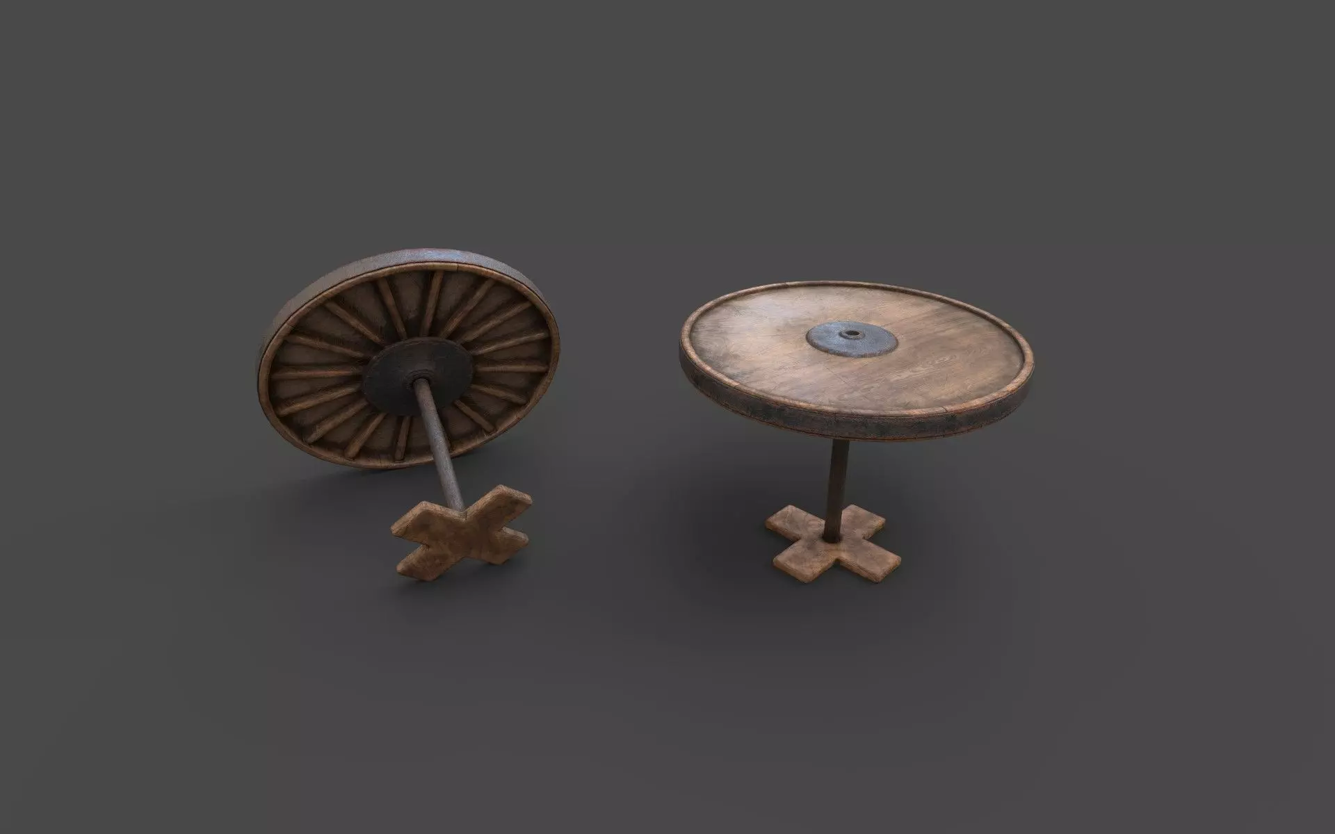 Wild West Basic Poker Table PBR Low-poly 3D model_0