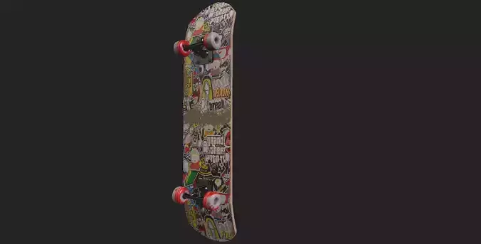 skateboard graffiti 3D model