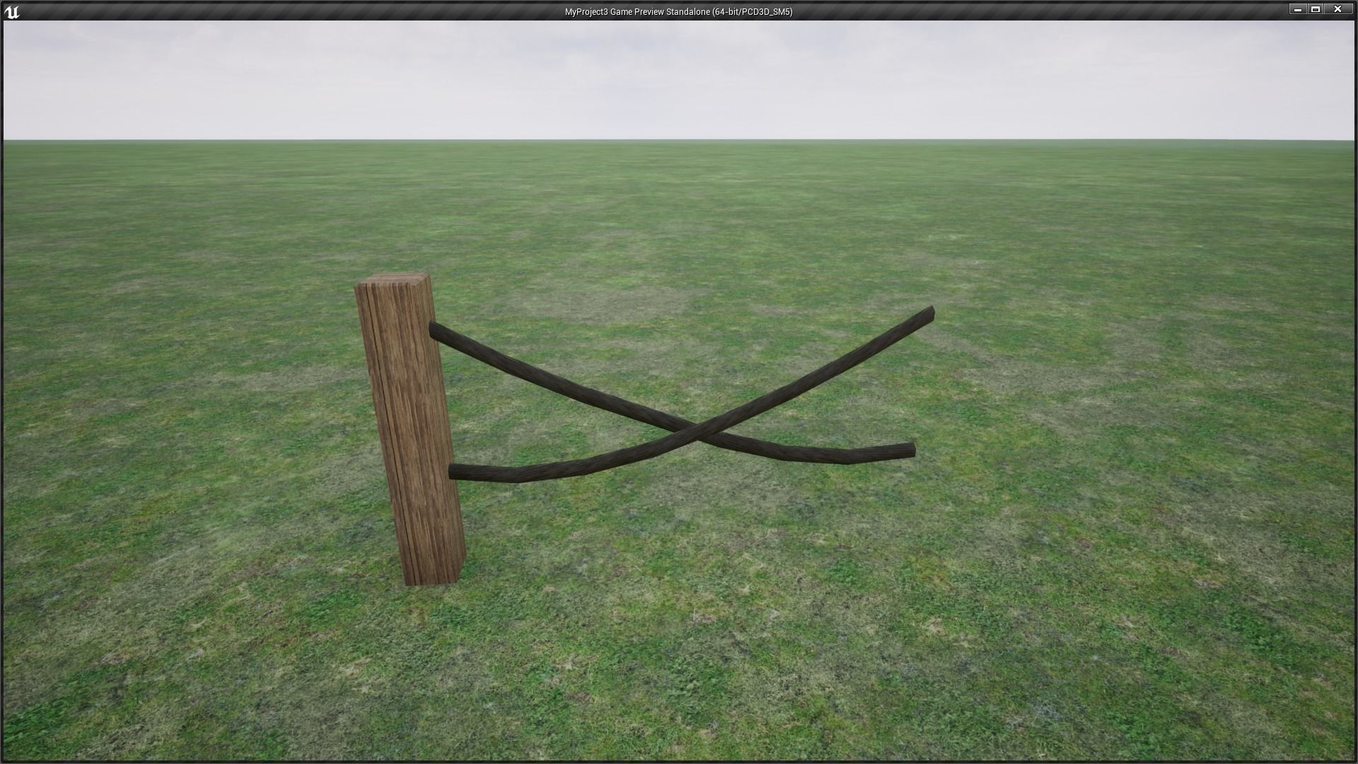 Modular Wooden Rope Fence Low-poly 3D model_16