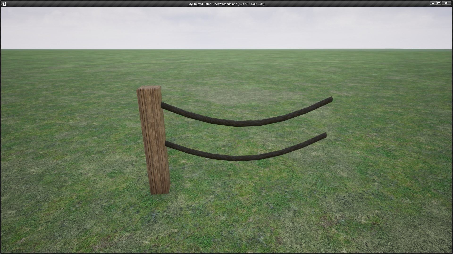 Modular Wooden Rope Fence Low-poly 3D model_13