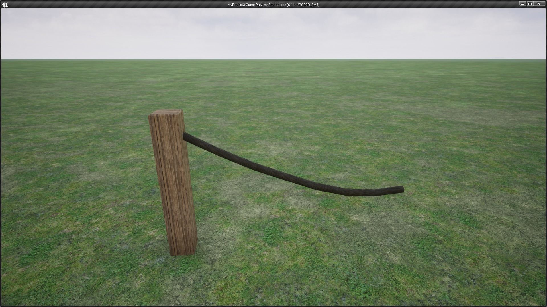 Modular Wooden Rope Fence Low-poly 3D model_14