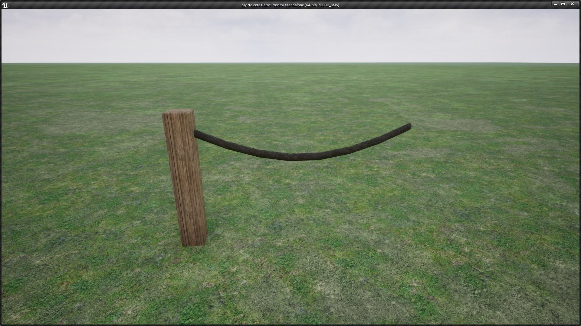 Modular Wooden Rope Fence Low-poly 3D model_15