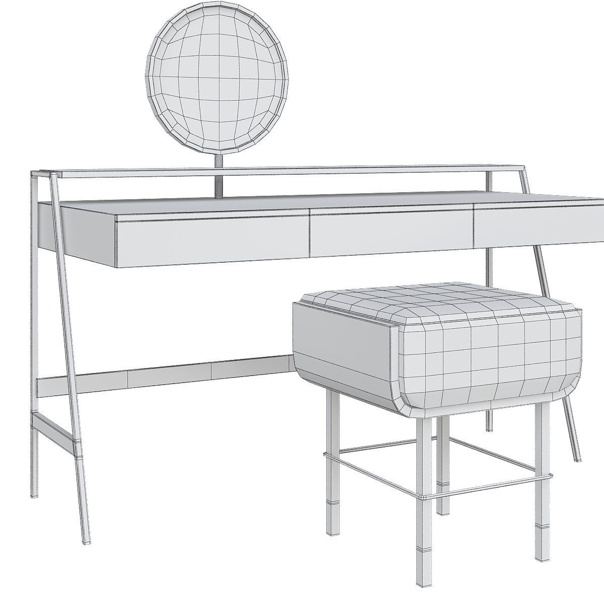 Dressing table  VENERE By Gallotti Radice 3d model Low-poly 3D model_1