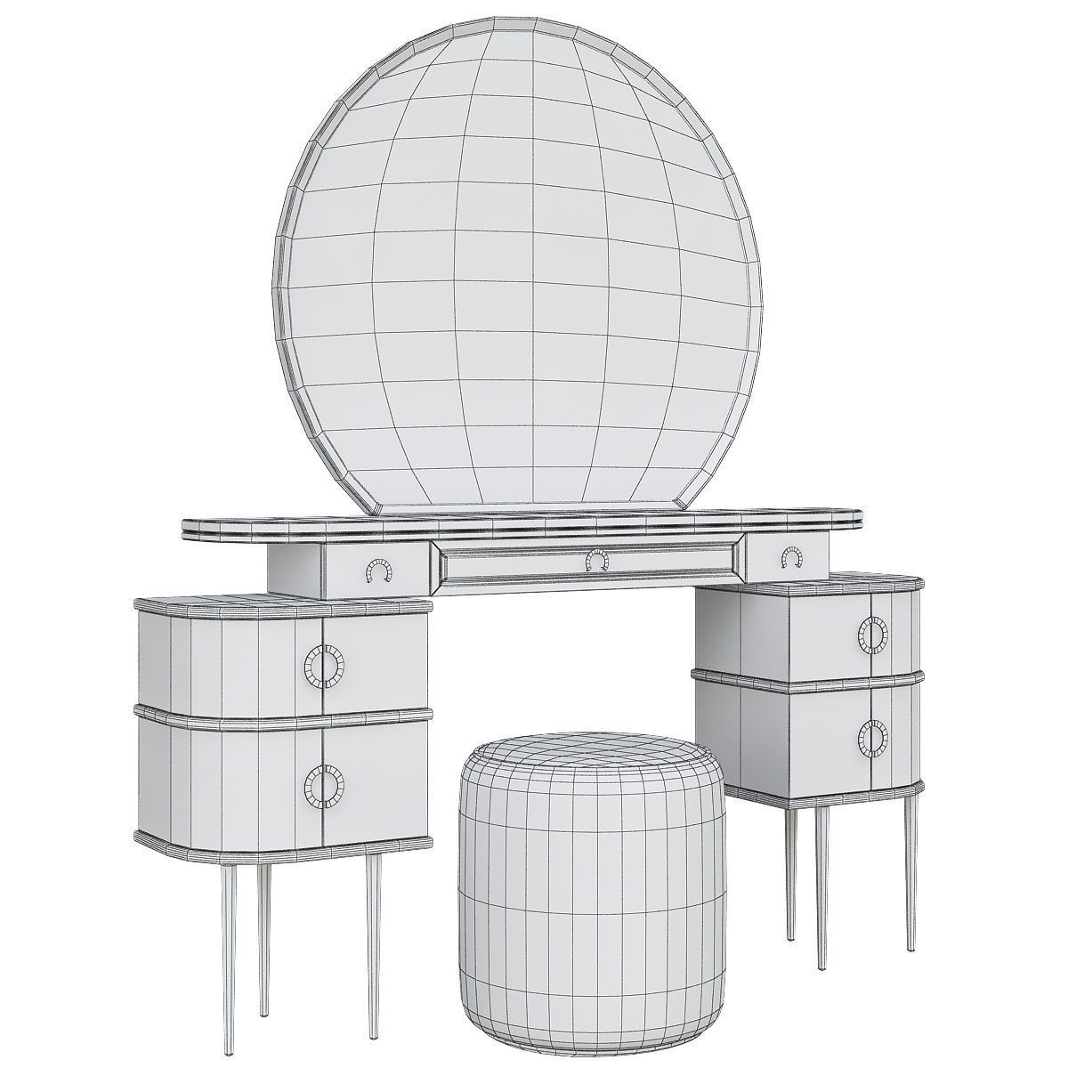Dressing table ZELDA - Devon Devon 3d model Low-poly 3D model_1