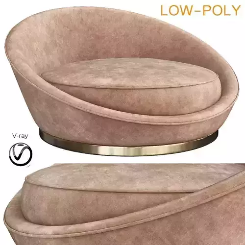 Milo Baughman Satellite Chaise 3d model Low-poly 3D model