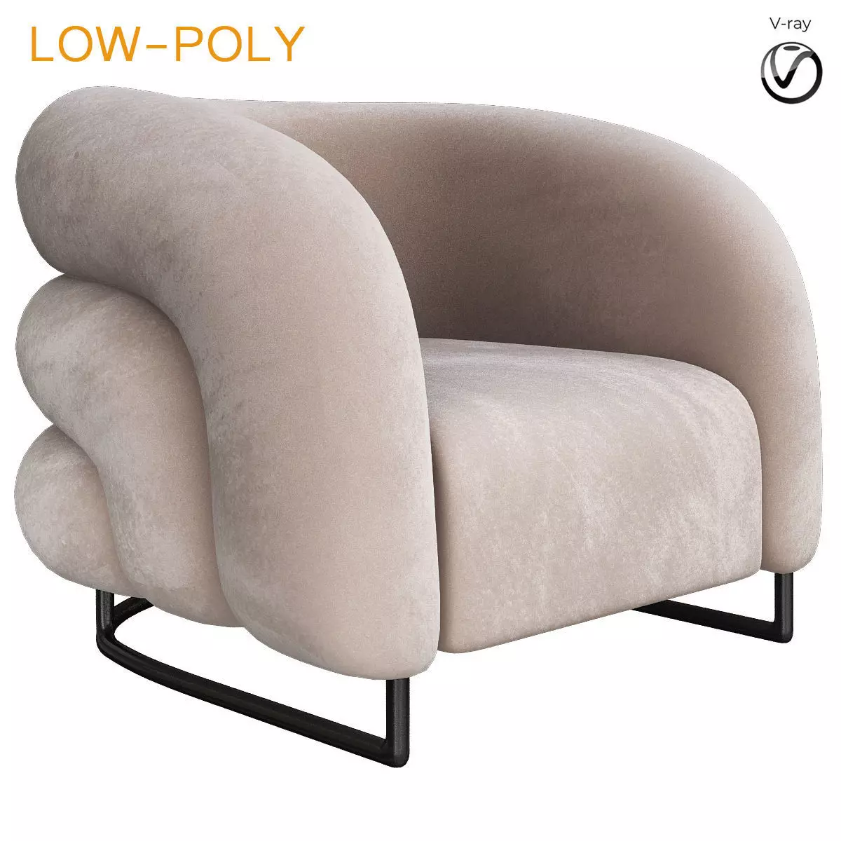 Armani casa baloon armchair 3d model Low-poly 3D model_0