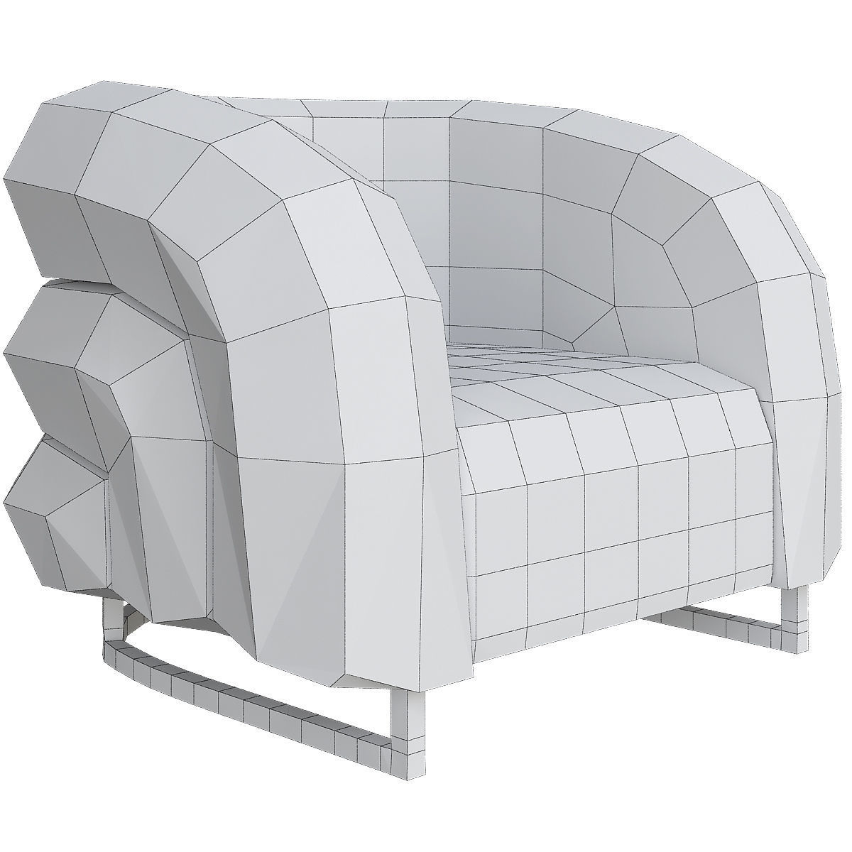 Armani casa baloon armchair 3d model Low-poly 3D model_1