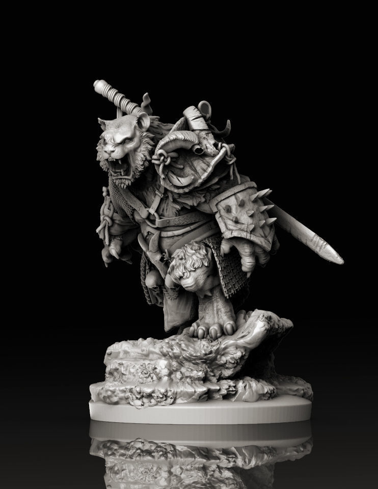 Tiger warrior by creative geek  MB 3D print model_4