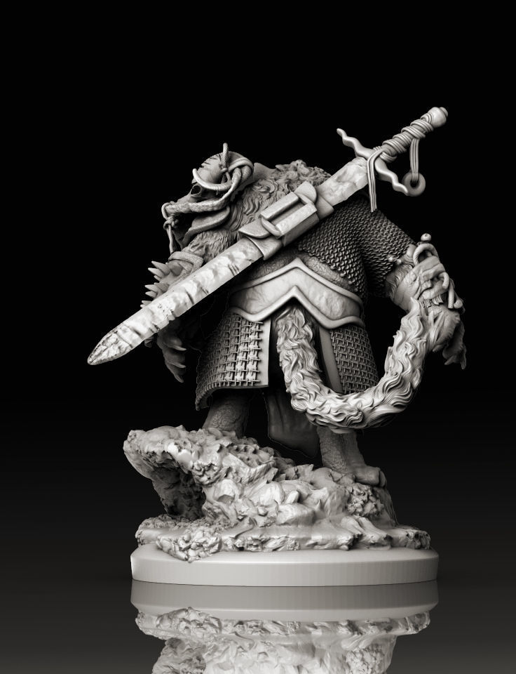 Tiger warrior by creative geek  MB 3D print model_5