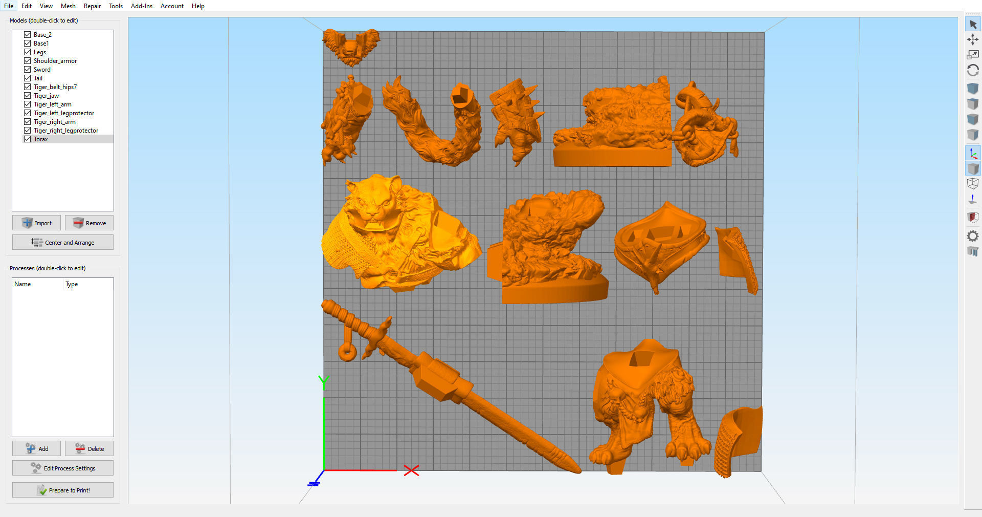 Tiger warrior by creative geek  MB 3D print model_6