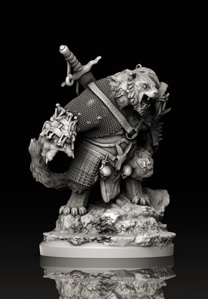 Tiger warrior by creative geek  MB 3D print model_3