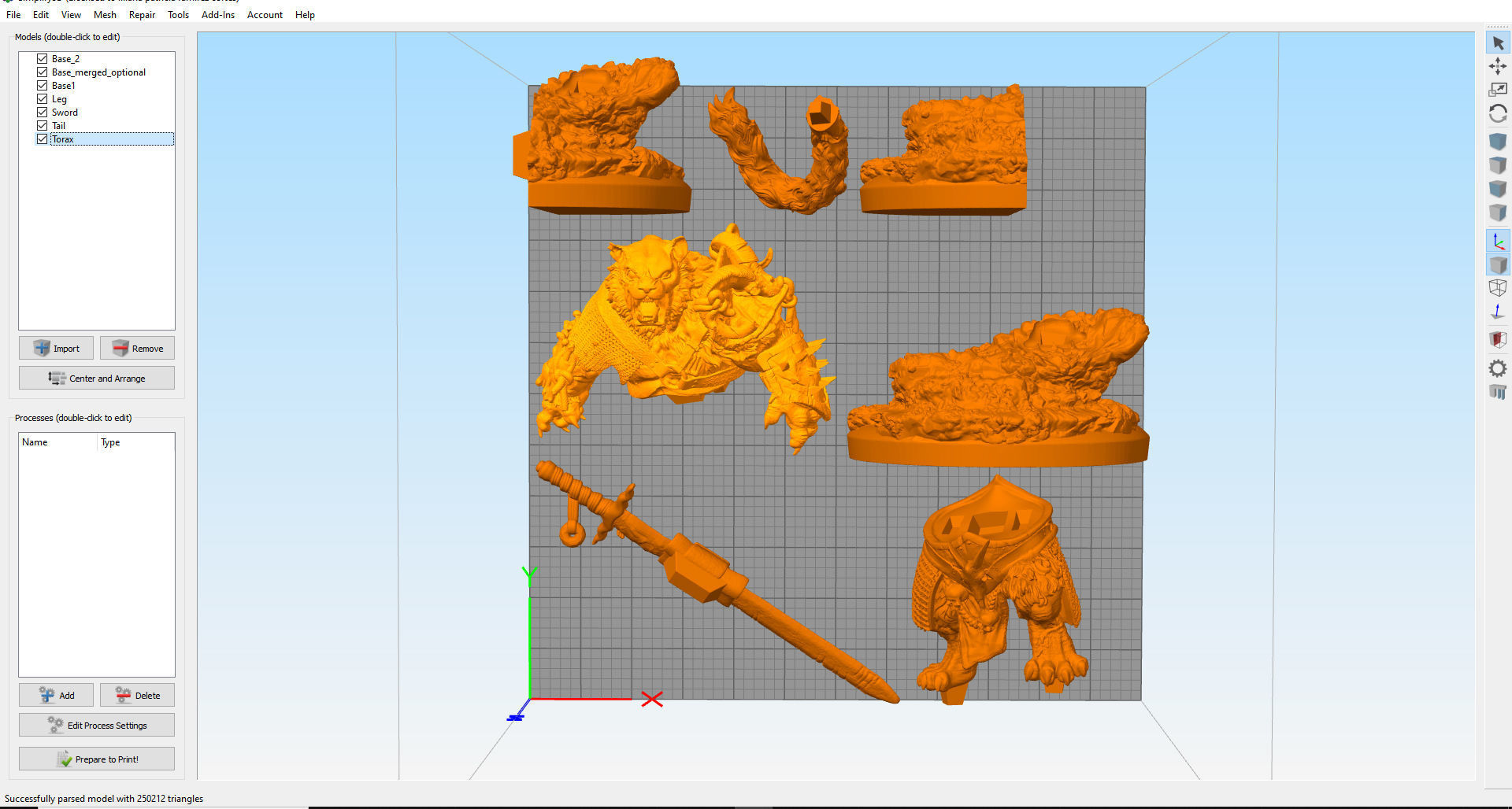 Tiger warrior by creative geek  MB 3D print model_7