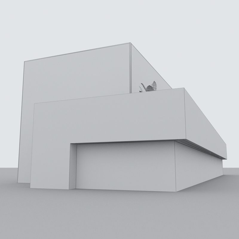 Modern Bench Street and Garden 3 3D model_9