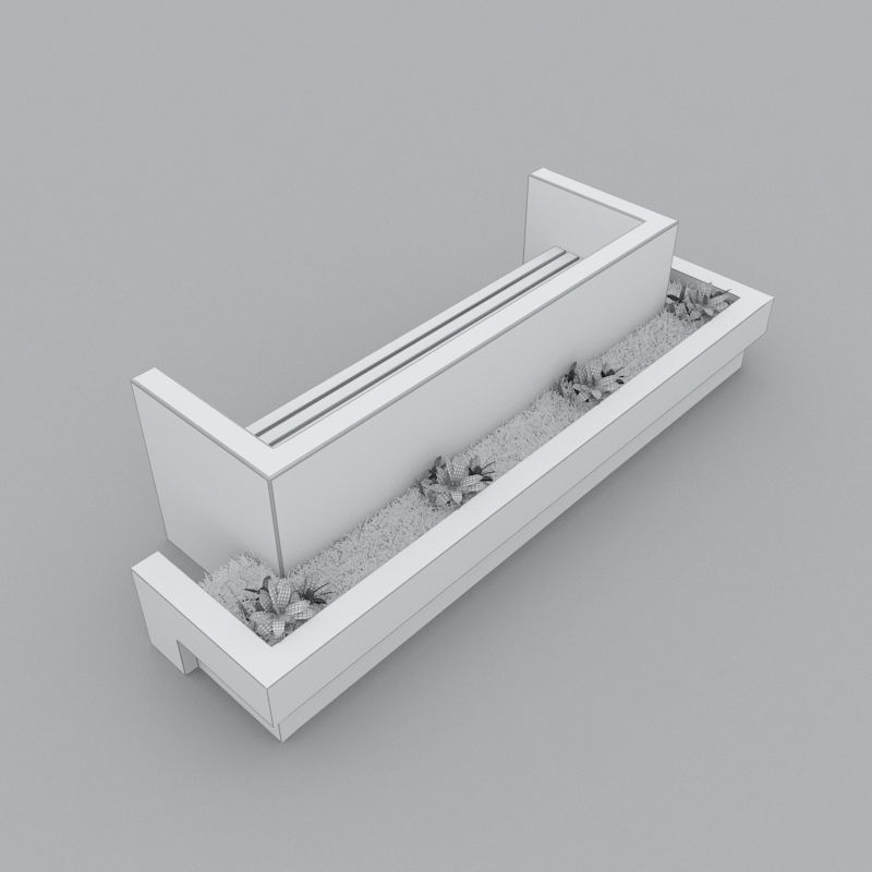 Modern Bench Street and Garden 3 3D model_8
