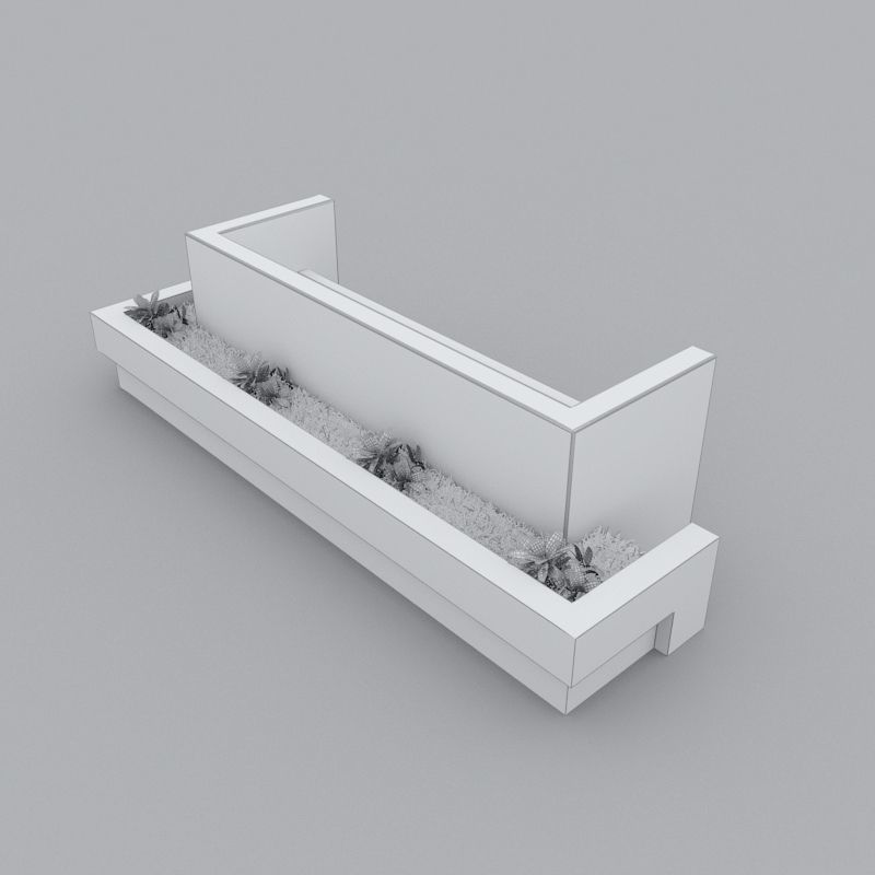 Modern Bench Street and Garden 3 3D model_7
