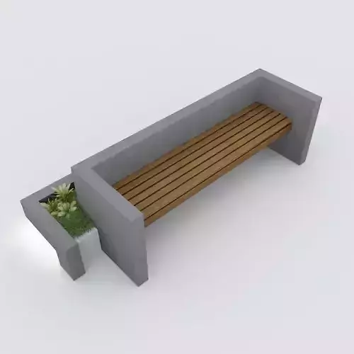 Modern Bench Street and Garden 3 3D model