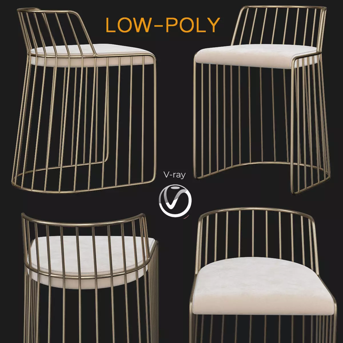 Bar Stools That Will Luxury 3d model Low-poly 3D model
