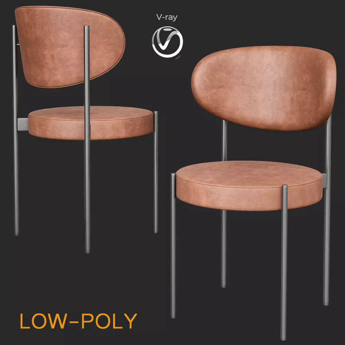 Easiest chair 3d model Low-poly 3D model