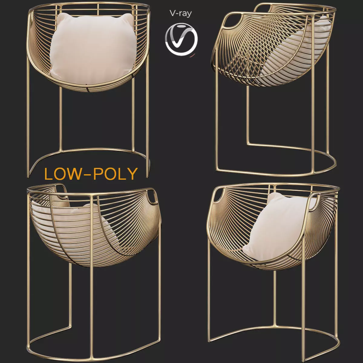 Easiest chair 3d model Low-poly 3D model_0